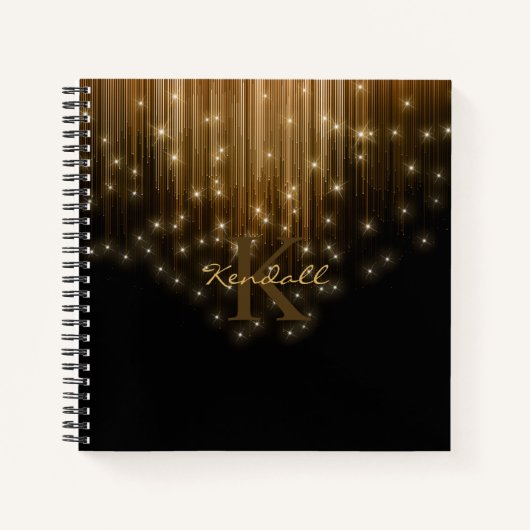 Cascading Lights Monogram Gold ID789 Notitieboek (Voorkant)