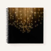 Cascading Lights Monogram Goud ID789 Notitieboek (Voorkant)