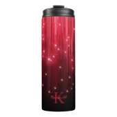 Cascading Lights Monogram Rood ID789 Thermosbeker (Voorkant)