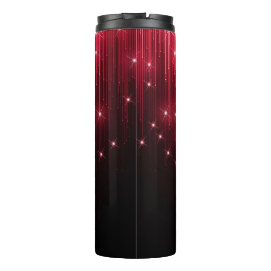 Cascading Lights Monogram Rood ID789 Thermosbeker (Achterkant)