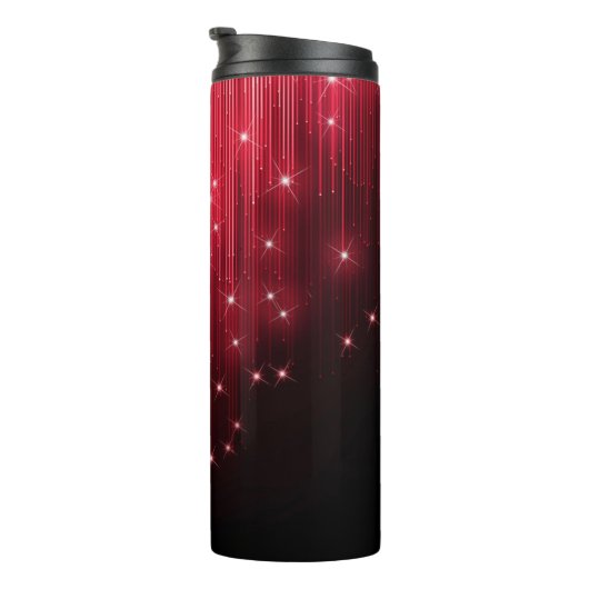 Cascading Lights Monogram Rood ID789 Thermosbeker (Geroteerd rechts)