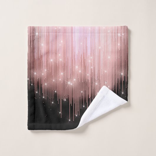 Cascading Lights Monogram Roos Gold ID789 Bad Handdoek (Wasdoekje)