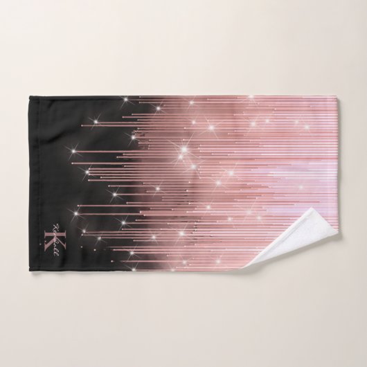 Cascading Lights Monogram Roos Gold ID789 Bad Handdoek (Handdoek)