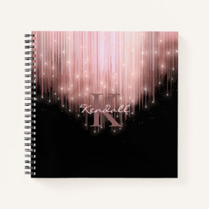 Cascading Lights Monogram Roos Gold ID789 Notitieboek