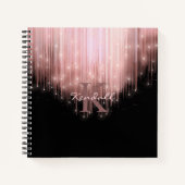 Cascading Lights Monogram Roze Goud ID789 Notitieboek (Voorkant)