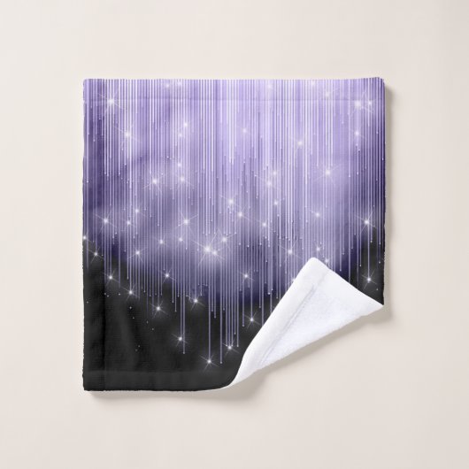 Cascading Lights Monogram Violet ID789 Bad Handdoek (Wasdoekje)