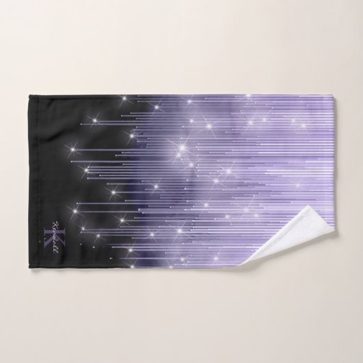 Cascading Lights Monogram Violet ID789 Bad Handdoek (Handdoek)