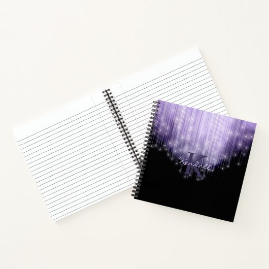 Cascading Lights Monogram Violet ID789 Notitieboek (Binnen)