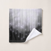 Cascading Lights Monogram zwart en wit ID789 Bad Handdoek (Wasdoekje)