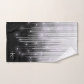Cascading Lights Monogram zwart en wit ID789 Bad Handdoek (Handdoek)
