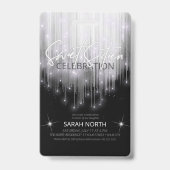 Cascading Lights Sweet 16 Black en White ID790 Badge (Voorzijde)