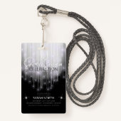 Cascading Lights Sweet 16 Black en White ID790 Badge (Voorkant met draagriem)