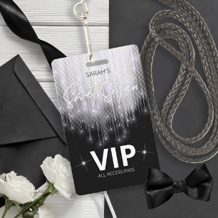 Cascading Lights Sweet 16 Black en White ID790 Badge