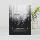Cascading Lights Sweet 16 Black en White ID790 Kaart (Staand voorkant)