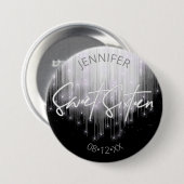 Cascading Lights Sweet 16 Black en White ID790 Ronde Button 7,6 Cm (Voorkant /achterkant)