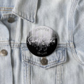 Cascading Lights Sweet 16 Black en White ID790 Ronde Button 7,6 Cm (In situ)