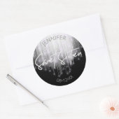 Cascading Lights Sweet 16 Black en White ID790 Ronde Sticker (Envelop)