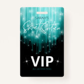 Cascading Lights Sweet 16 Blauwgroen ID790 Badge (Achterkant)