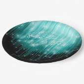 Cascading Lights Sweet 16 Blauwgroen ID790 Papieren Bordje (Gekanteld)