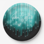 Cascading Lights Sweet 16 Blauwgroen ID790 Papieren Bordje (Voorkant)