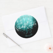 Cascading Lights Sweet 16 Blauwgroen ID790 Ronde Sticker (Envelop)