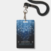 Cascading Lights Sweet 16 Blue ID790 Badge (Voorzijde met lanyard)