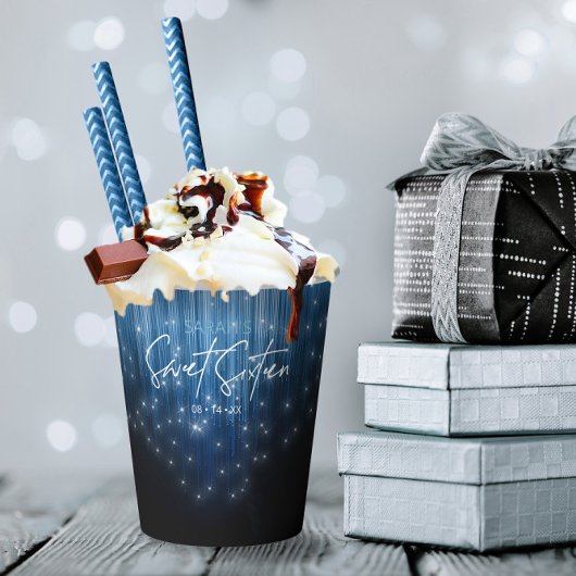 Cascading Lights Sweet 16 Blue ID790 Papieren Bekers