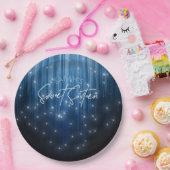 Cascading Lights Sweet 16 Blue ID790 Papieren Bordje (Feest)