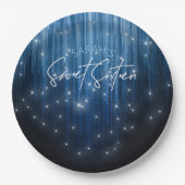 Cascading Lights Sweet 16 Blue ID790 Papieren Bordje (Voorkant)