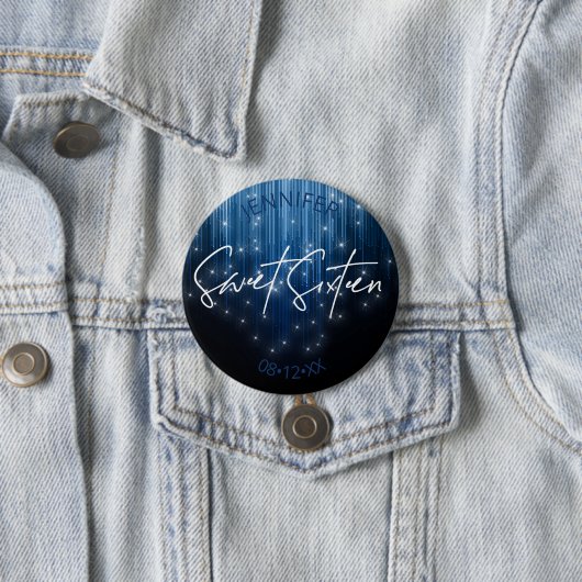 Cascading Lights Sweet 16 Blue ID790 Ronde Button 7,6 Cm (In situ)