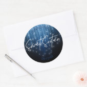Cascading Lights Sweet 16 Blue ID790 Ronde Sticker (Envelop)