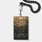 Cascading Lights Sweet 16 Gold ID790 Badge (Voorzijde met lanyard)