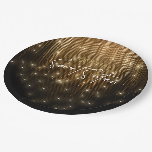 Cascading Lights Sweet 16 Gold ID790 Papieren Bordje (Gekanteld)