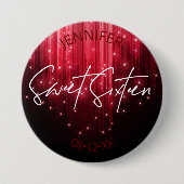Cascading Lights Sweet 16 Red ID790 Ronde Button 7,6 Cm (Voorkant)
