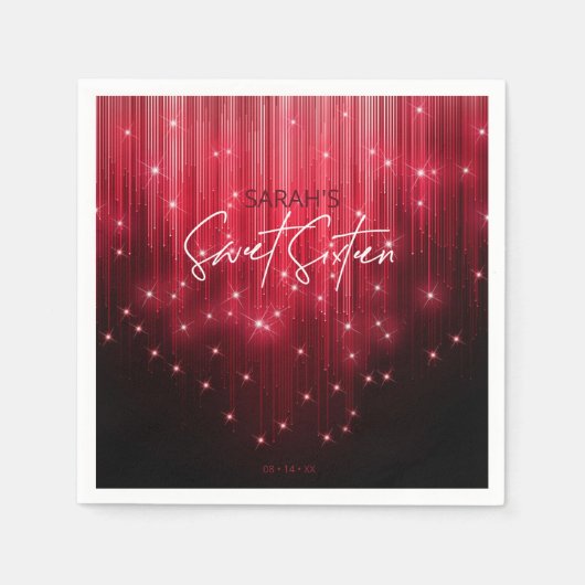 Cascading Lights Sweet 16 Red ID790 Servet (Voorkant)