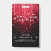 Cascading Lights Sweet 16 Rood ID790 Badge (Voorzijde)