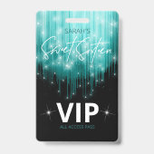 Cascading Lights Sweet 16 Teal ID790 Badge (Achterkant)
