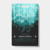 Cascading Lights Sweet 16 Teal ID790 Badge (Voorzijde)