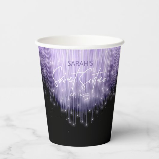 Cascading Lights Sweet 16 Violet ID790 Papieren Bekers (Achterkant)