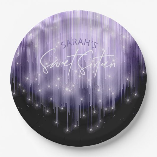 Cascading Lights Sweet 16 Violet ID790 Papieren Bordje (Voorkant)