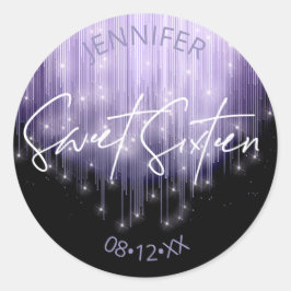 Cascading Lights Sweet 16 Violet ID790 Ronde Sticker