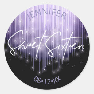 Cascading Lights Sweet 16 Violet ID790 Ronde Sticker