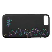 Cascading Muzieknoten Monogram iPhone 7 Hoesje (Achterkant (Horizontaal))