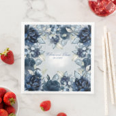 Cascading Navy Peonies Wedding Servet (Insitu)