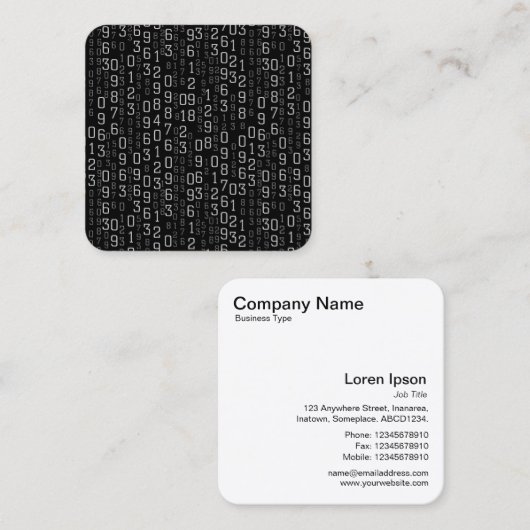 Cascading Numbers Vierkante Visitekaartje (Voorkant / Achterkant)
