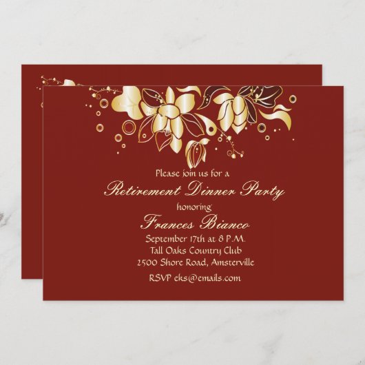 Cascading Orchids Invitation Kaart (Voorkant / Achterkant)