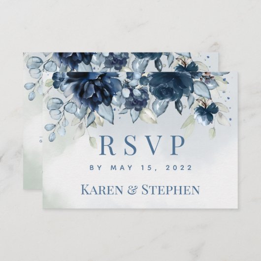 Cascading Peonies Weddenschap Mail Back RSVP Kaartje (Voorkant / Achterkant)