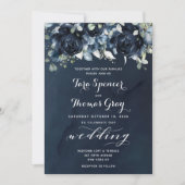 Cascading Peonies Wedding Invitation Suite Kaart (Voorkant)