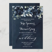 Cascading Peonies Wedding Invitation Suite Kaart (Voorkant / Achterkant)