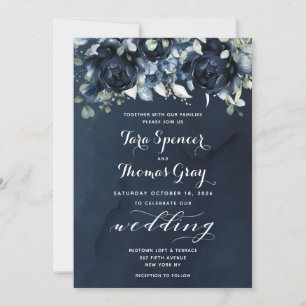Cascading Peonies Wedding Invitation Suite Kaart